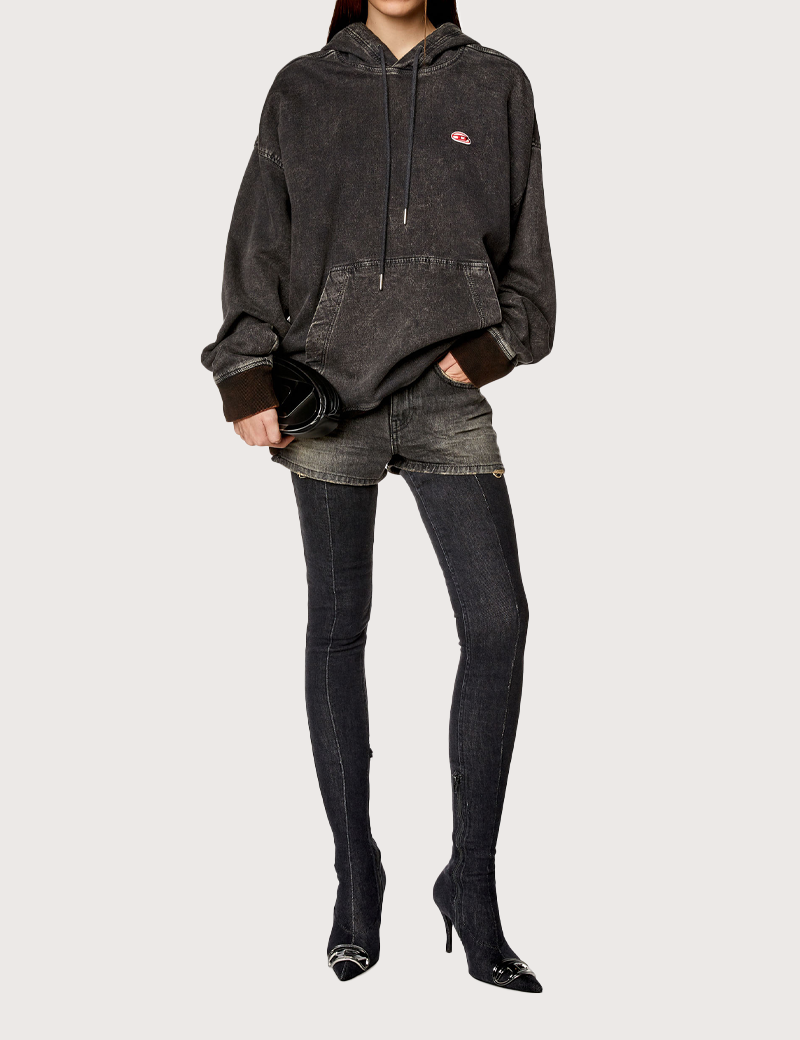 DIESEL SHORT EN JEAN NOIR FEMME DE-YUBA DQAH