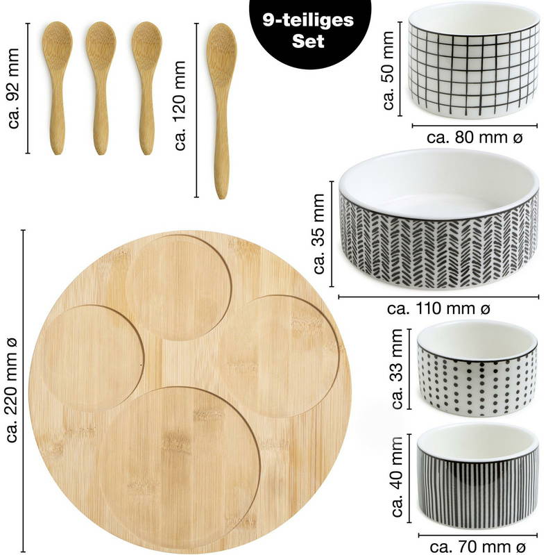 Moritz & Moritz Servierset Bambus mit 4 Schale