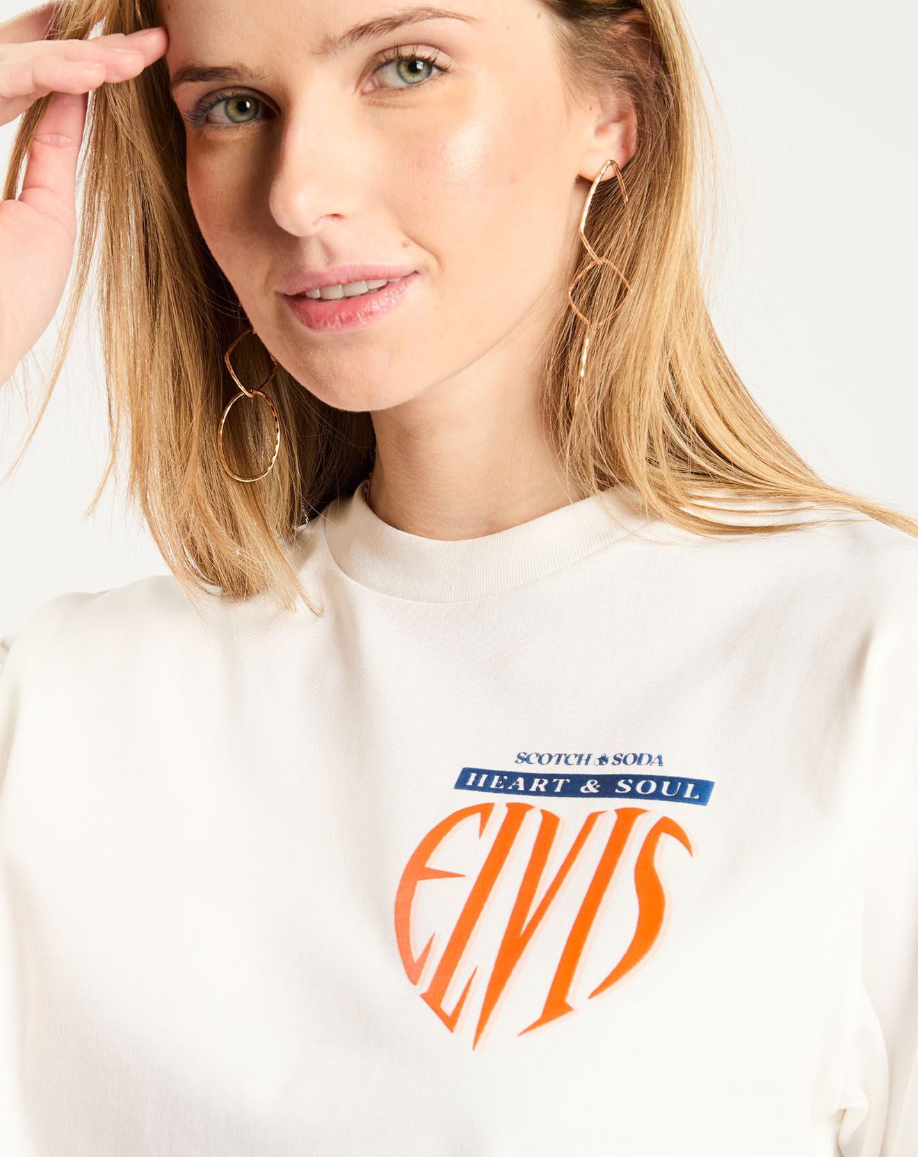 Scotch & Soda T-Shirt ample Elvis blanc