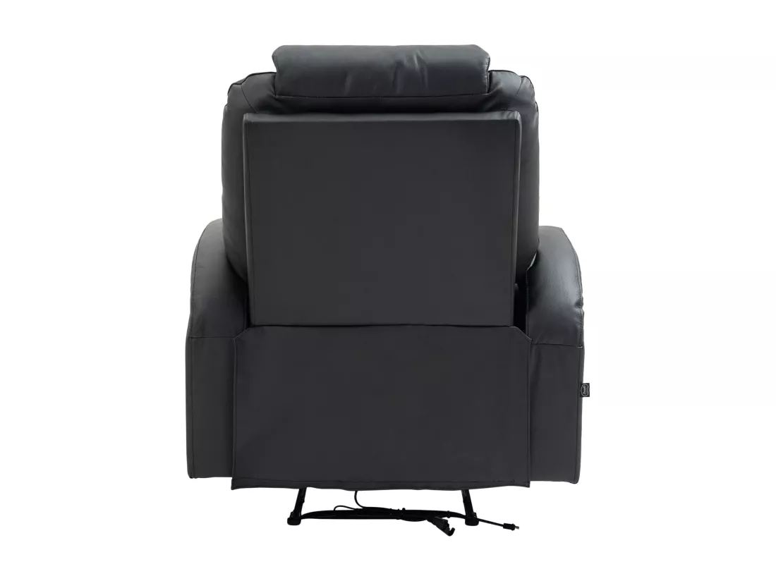 Fauteuil - Véritable cuir - Noir - Hepler