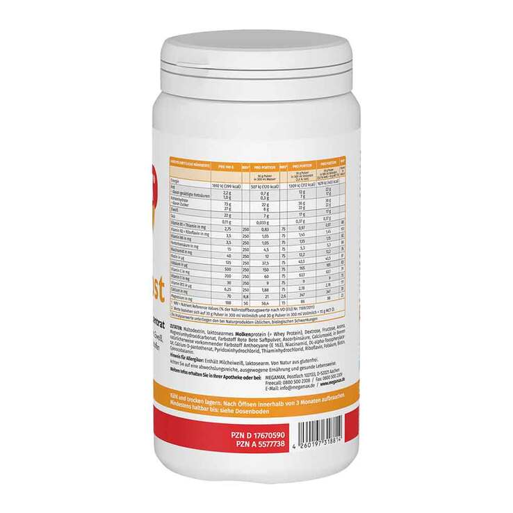 Megamax Aufbaukost Waldfrucht Pulver, 500 g