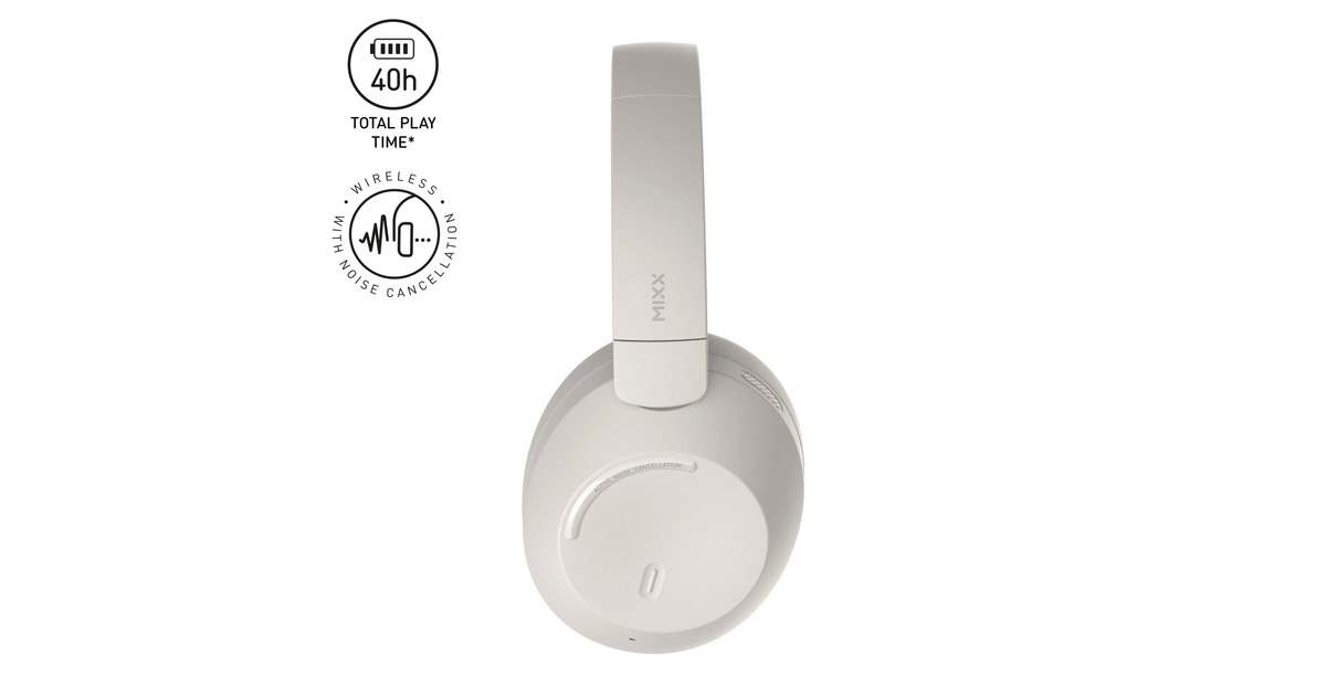 MIXXStreamQ C4 ANC Noise Cancelling Headphones over-ear headset  (Lichtbeige)