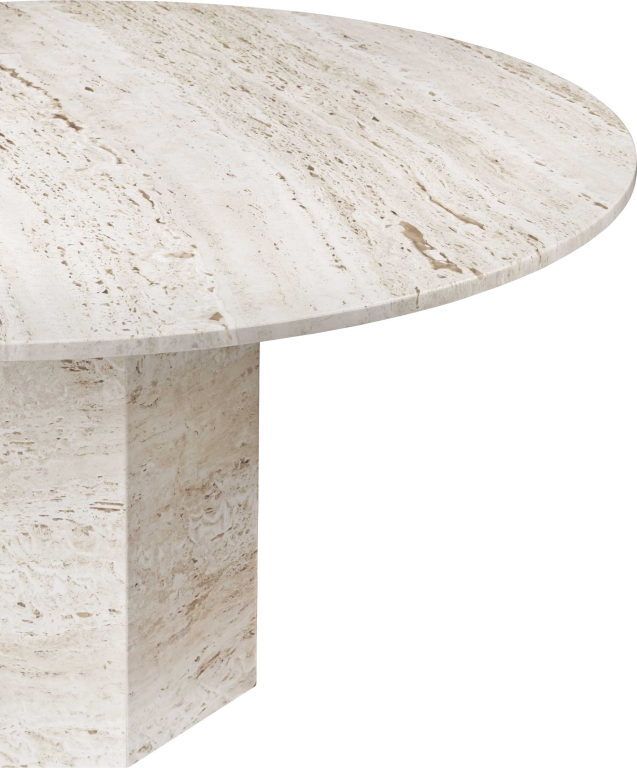 Gubi Epic eettafel Ø130 Neutral White Travertine