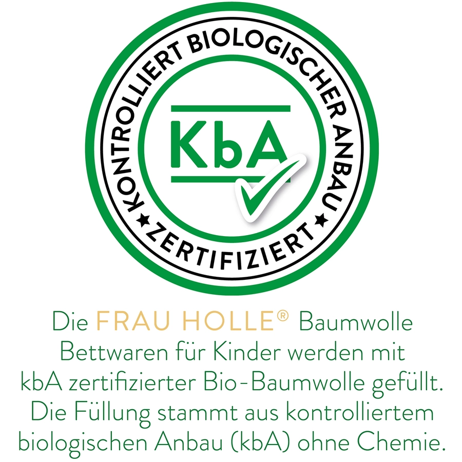 Frau Holle Kinder Bettdecke - 100% Baumwolle (BIO) Naturweiß