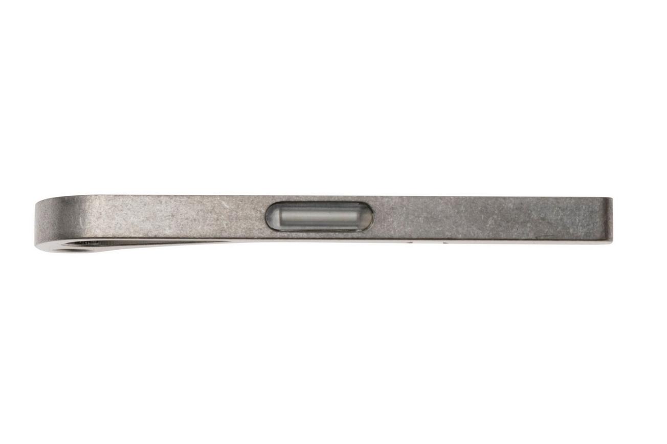 Flytanium Benchmade Bugout 535, 1196SW Stonewashed Titanium, White Tritium Backspacer