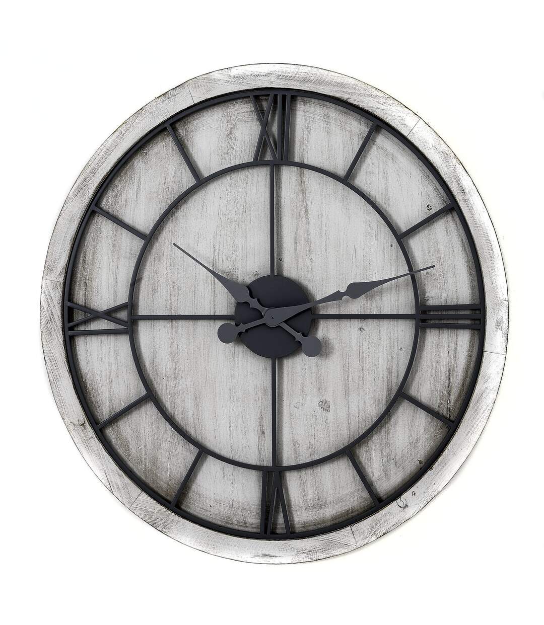 Hill Interiors - Horloge murale WILLISTON (Blanc / Argenté) (60 cm x 5 cm x 60 cm) - UTHI4489