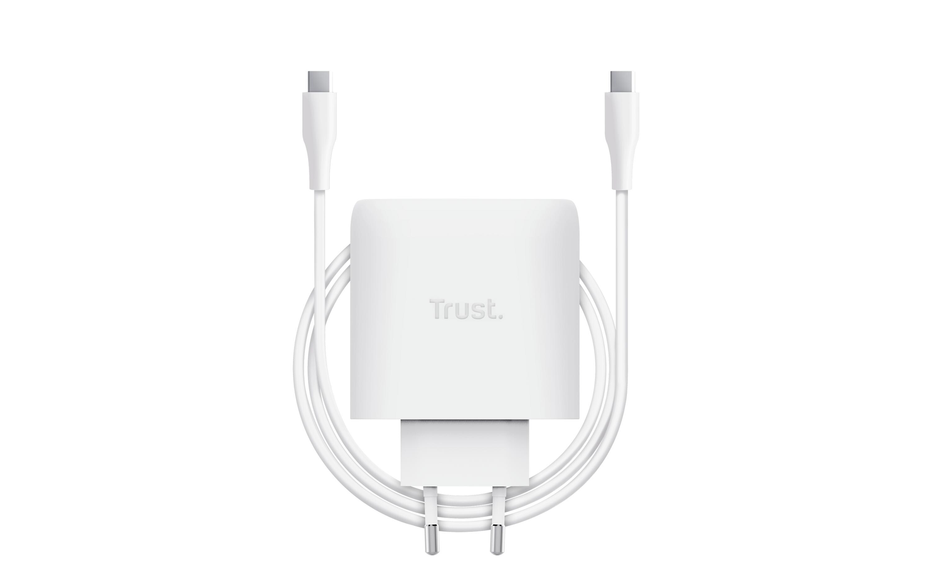 Maxo USB-C-GaN 65 W mit 2 Anschlüssen Weiss65 W USB‑C-GaN-Ladegerät mit 2 Ausgängen