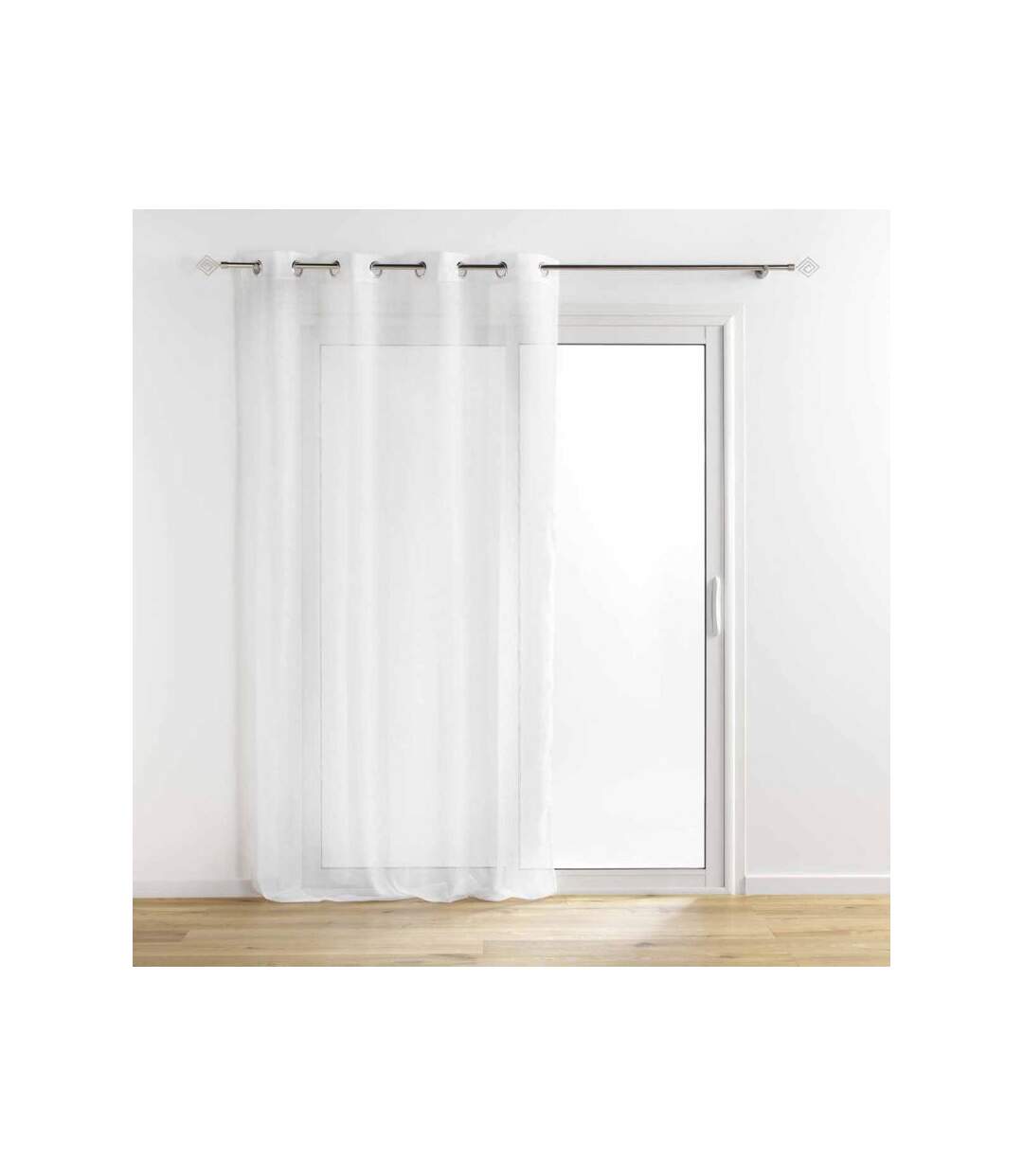 Rideau Voilage à Œillets Sunline 140x240cm Blanc & Argent