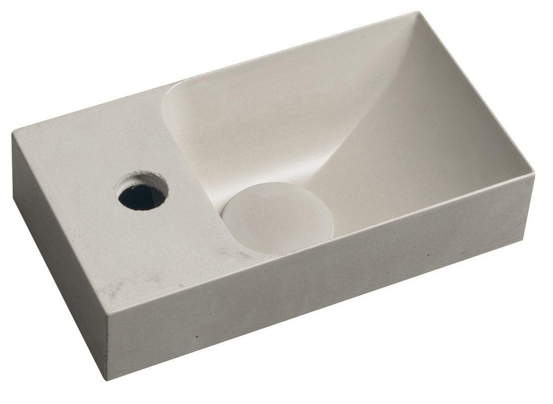 Sapho Piccolino fontein beton kraangat links 31x17cm zand