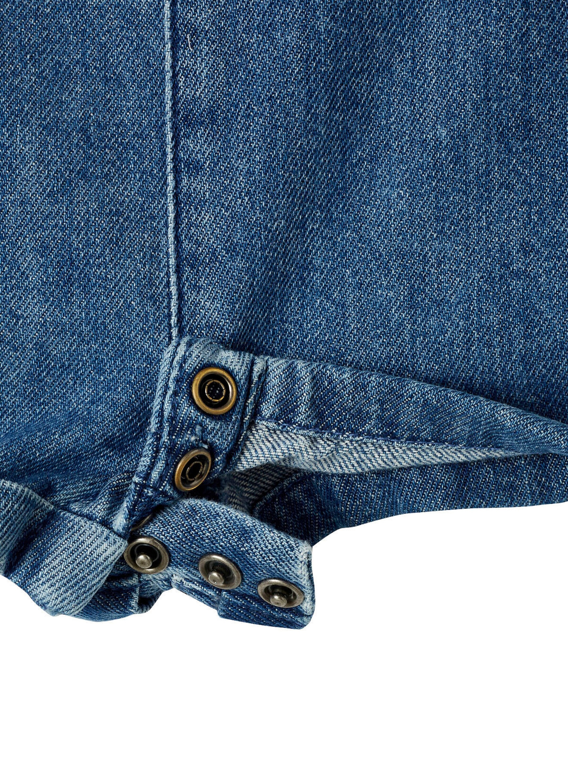 Vertbaudet Kurze Baby Latzjeans blue stone