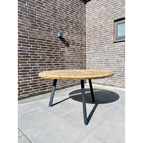 Kabeltromlen havebord - sort stålstel