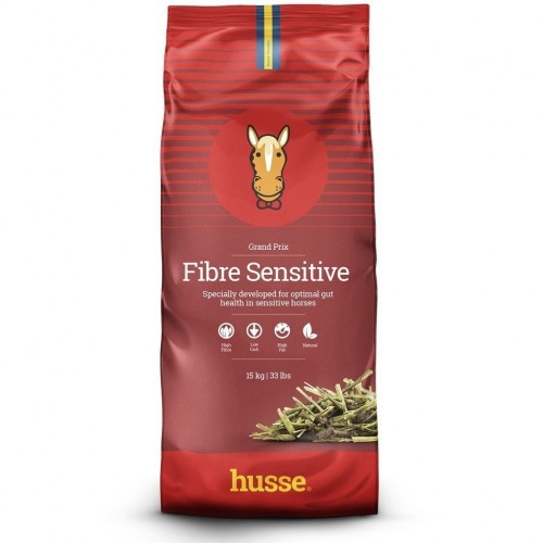 Ração para cavalos Husse Fibre Sensitive, sabor cereal.