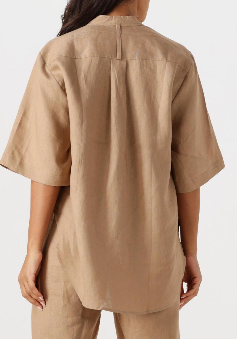 beige resort finest top short sleeve blouse