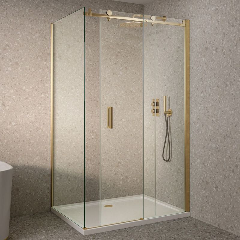 Saniclear - Supreme - Douchecabine - Geborsteld Messing - 120x90cm
