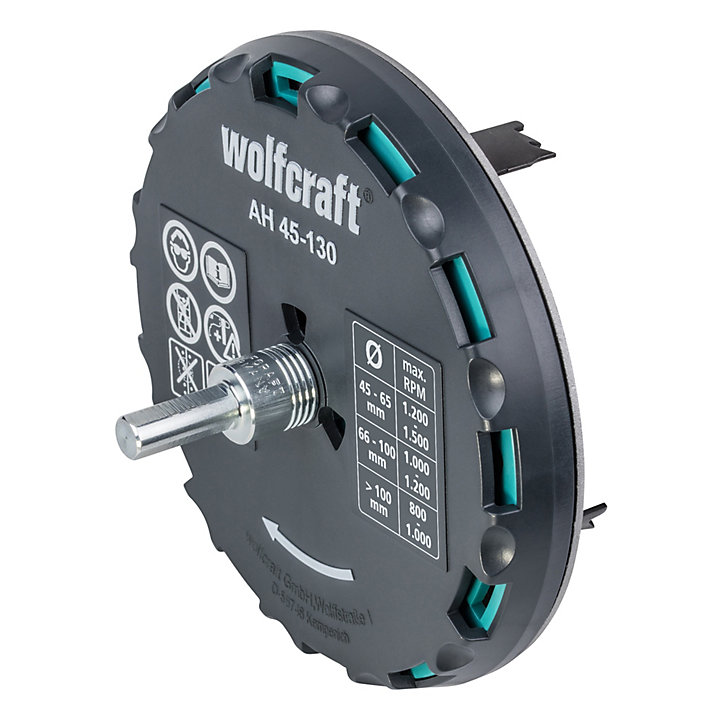 Trépan réglable Wolfcraft ø45 / 130 mm pour bois, aggloméré et contreplaqué