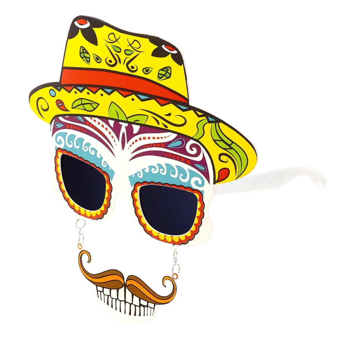 Dia De Los Muertos Bril Gekleurd