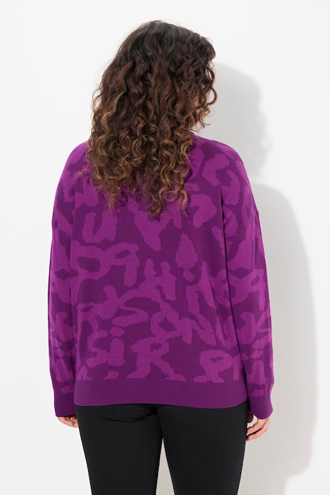 Pullover, Buchstaben, gerippter Rollkragen, Langarm