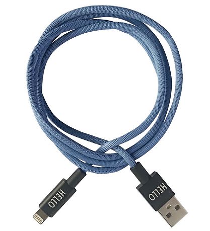 Design Letters Lightning Ladekabel - 1 m - Blau
