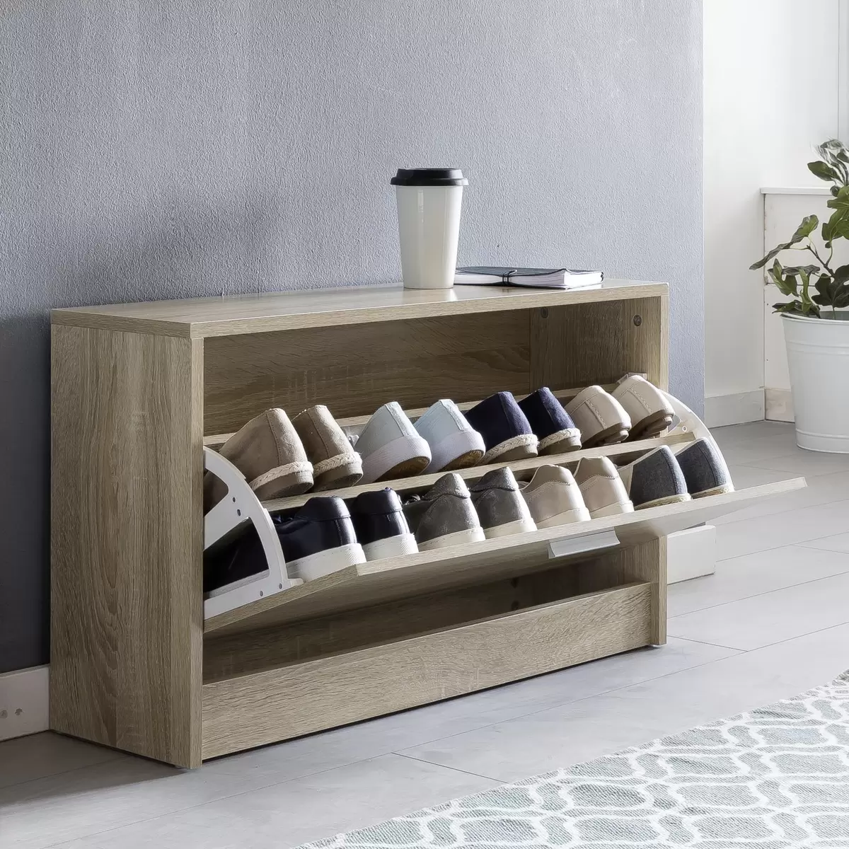 Schuhschrank Algeciras grau,Sonoma Eiche