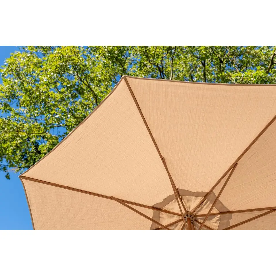 4-Seasons Siesta Premium - zweefparasol 350 cm. - Woodlook/Sand