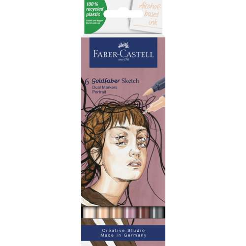 FABER-CASTELL Goldfaber Sketch Marker, 6er-Sets