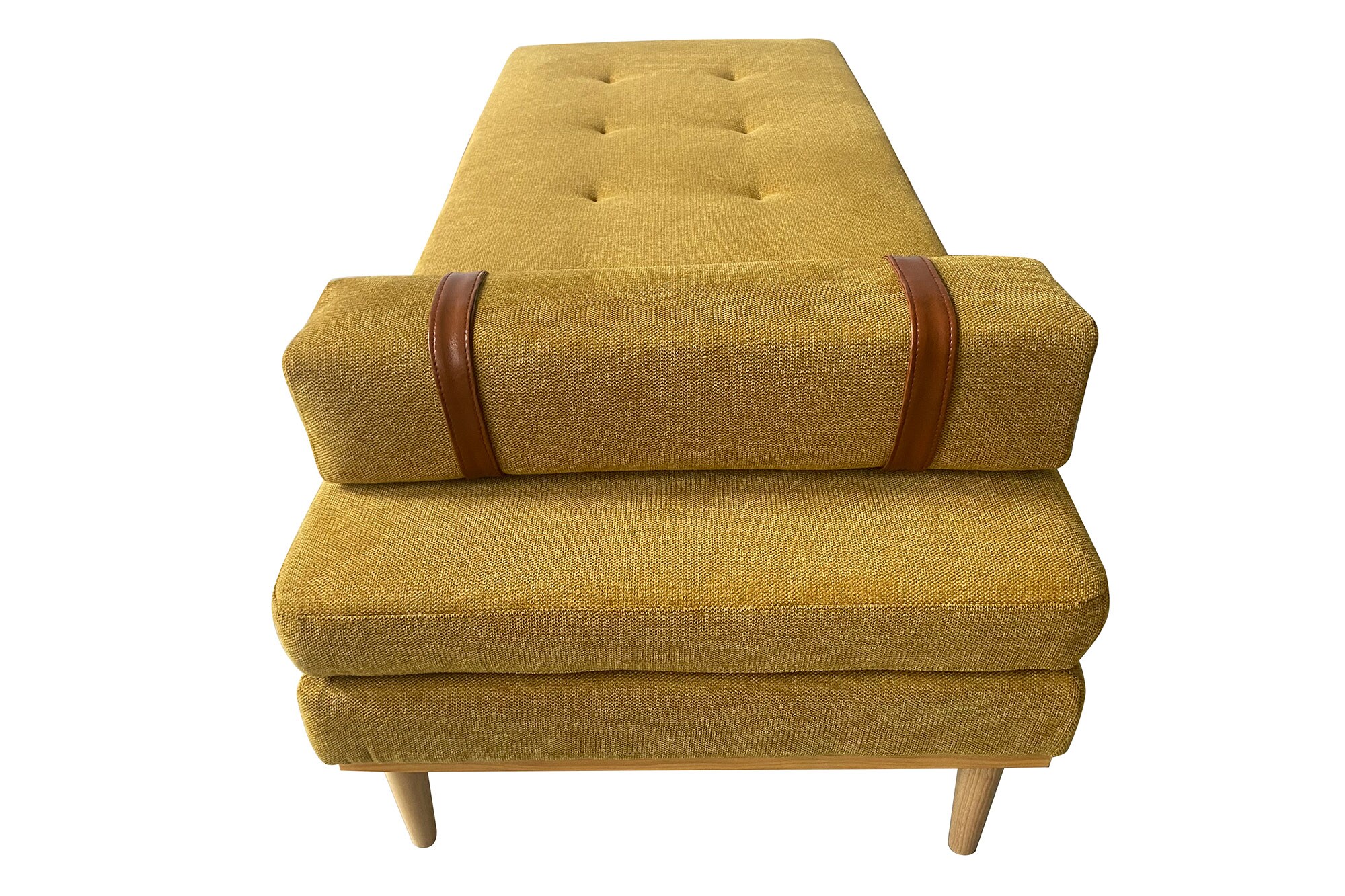Daybed Strukturstoff gelb Gästebett Tagesbett Bett Relaxliege Lounge