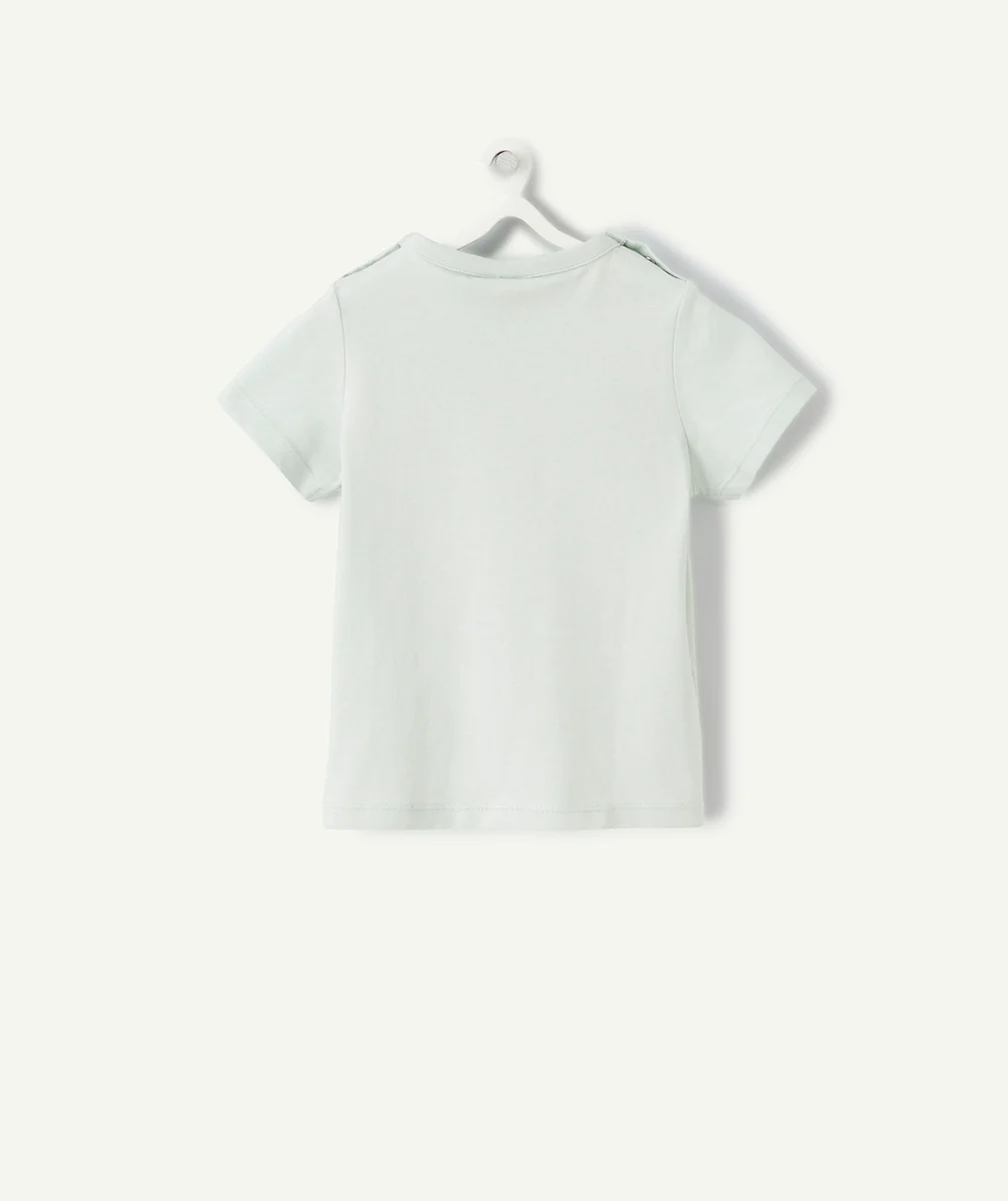 T-SHIRT BÉBÉ VERT MENTHE EN COTON BIO IMPRIMÉ ÉLÉPHANT