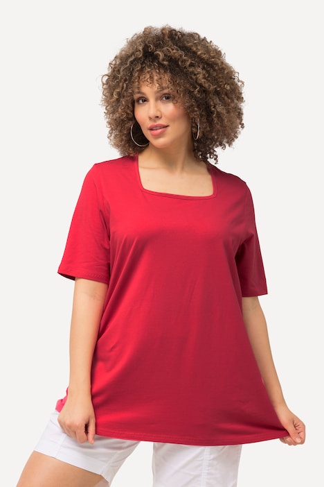 T-Shirt, A-Linie, Carree-Ausschnitt, Halbarm