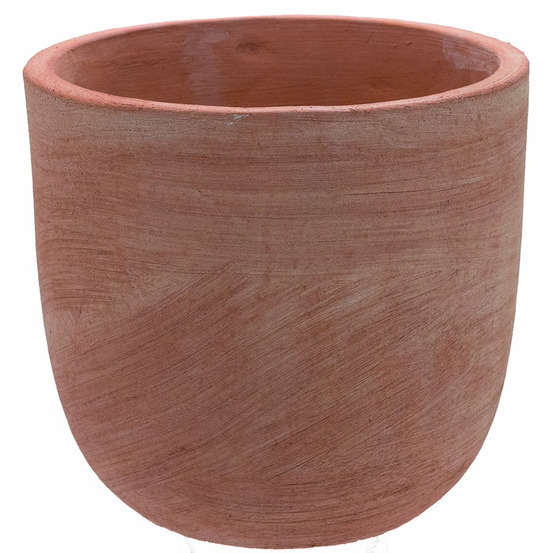 Pot rond moderne D.19 x H.19 cm terre-cuite