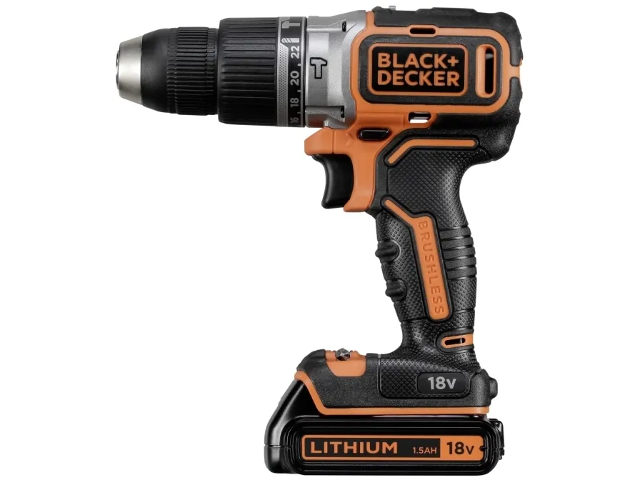 BLACK DECKER BL188KB - Hammerbor - ledningfri - 2-hastigheders - one-piece - 52 N·m - 2 batterier - 18 V