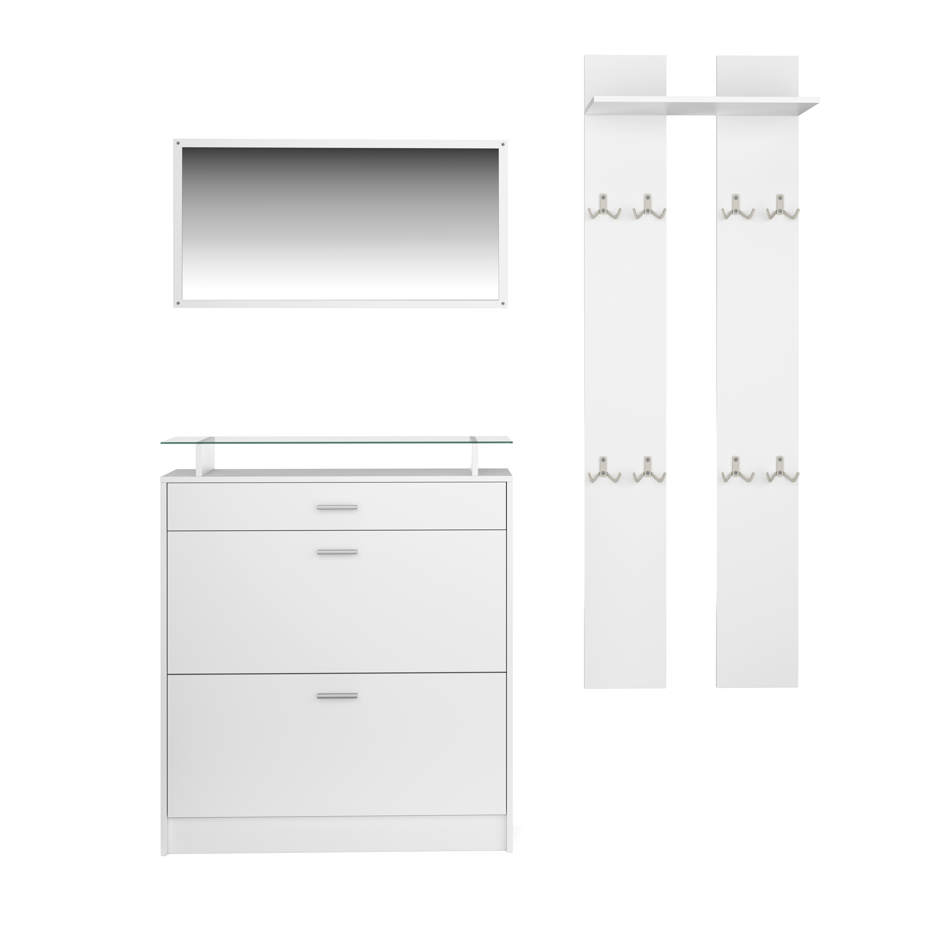Garderobe Set KASPER 3-teilig weiss