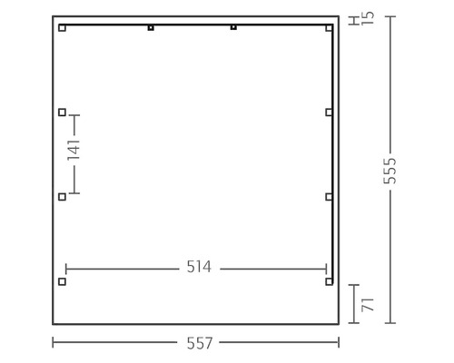 SKAN HOLZ Friesland dubbele carport inclusief zij- en achterwand, 557x555 cm, notenhout