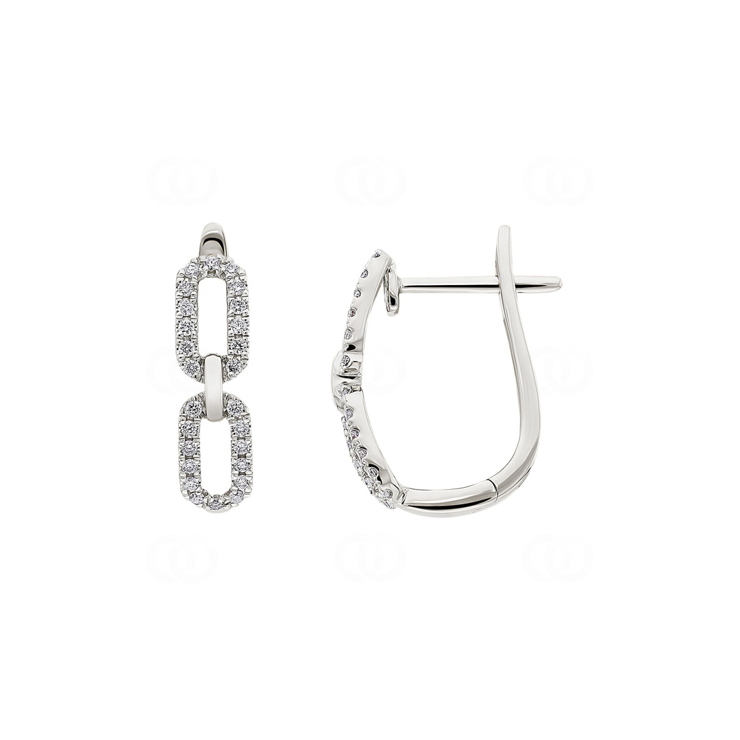 Kreolen 750/18 K Weissgold mit Diamanten 0.18 ct H/si