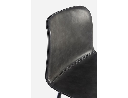 CONCEPT1 - Tabouret Lot de 2 T. Kyra Pu anthracite Vintage (Bar)