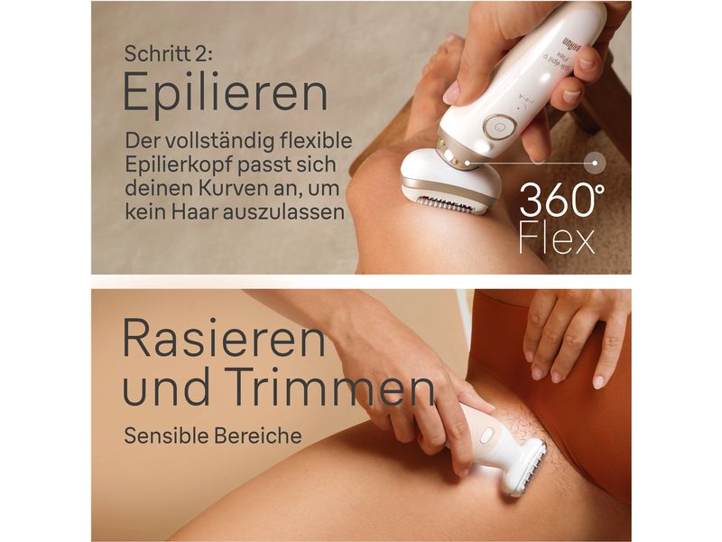 Braun Epilierer Silk·épil 9 SkinSpa Flex 9-481 3D Kabelloses Nass- und Trocken-Epiliergerät