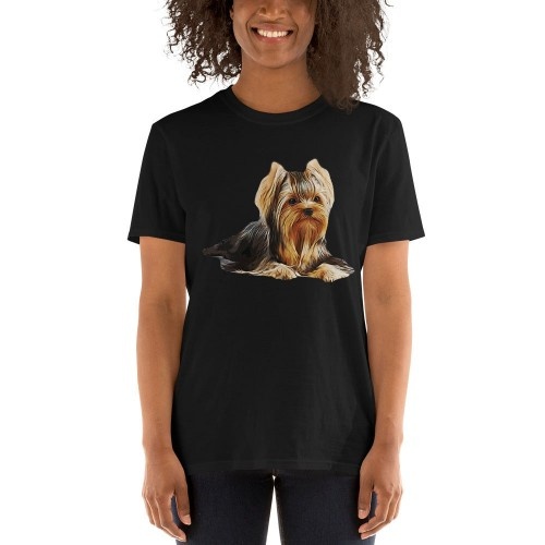 Camiseta feminina personalizada Mascochula com estampa do seu animal de estimação preto.