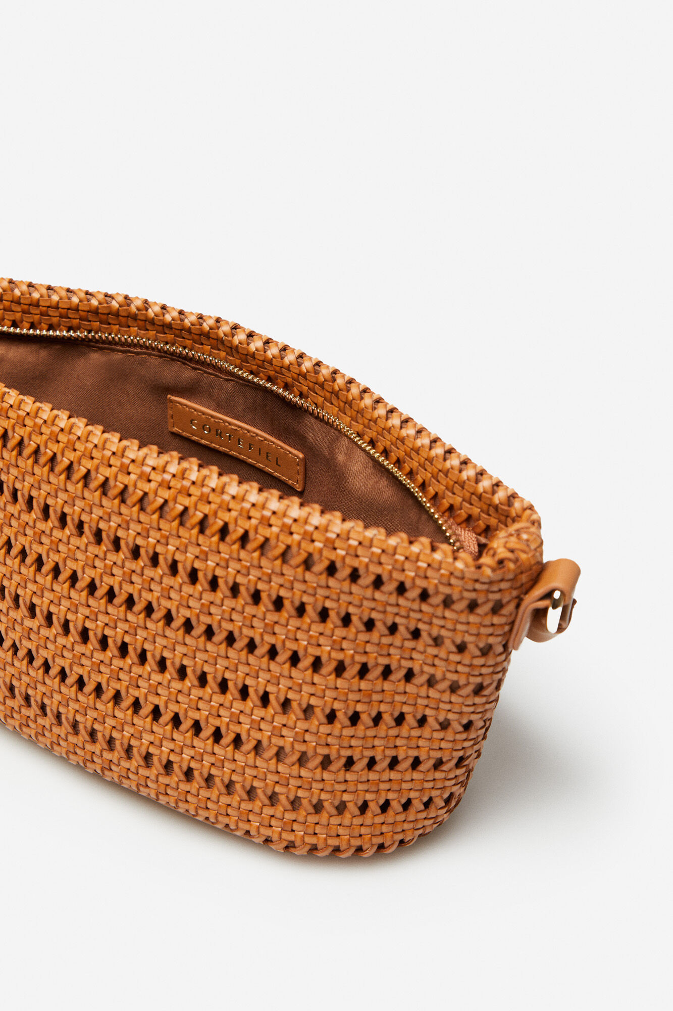 Bolsa baguete trançada - Camel