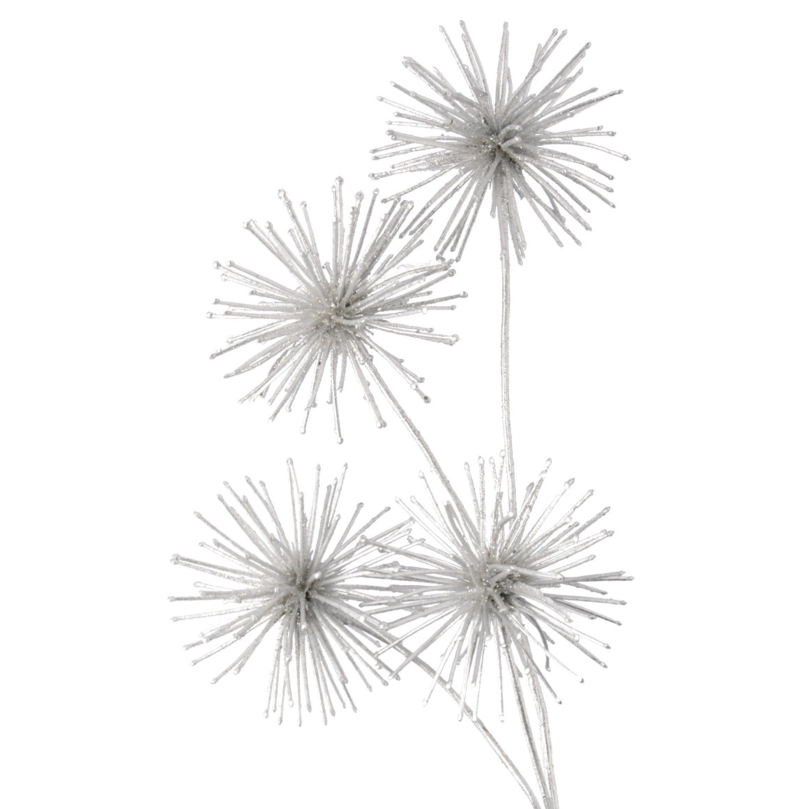 Kunstblume glitzernd silber