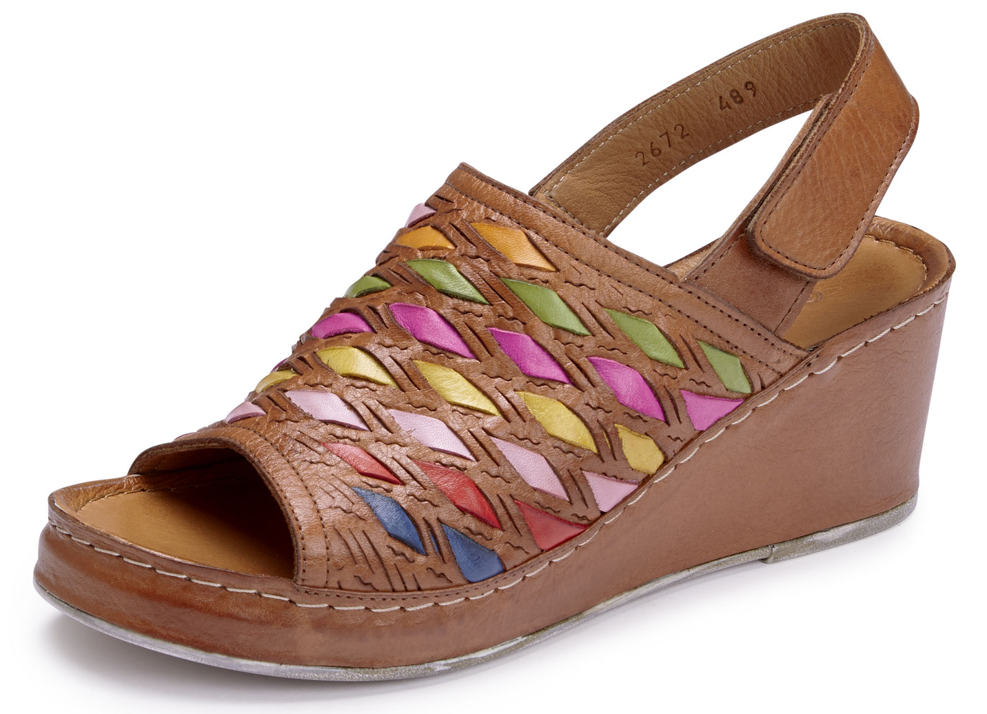 Gemini Sandalette mit raffinierten, bunten Flechtdurchzügen