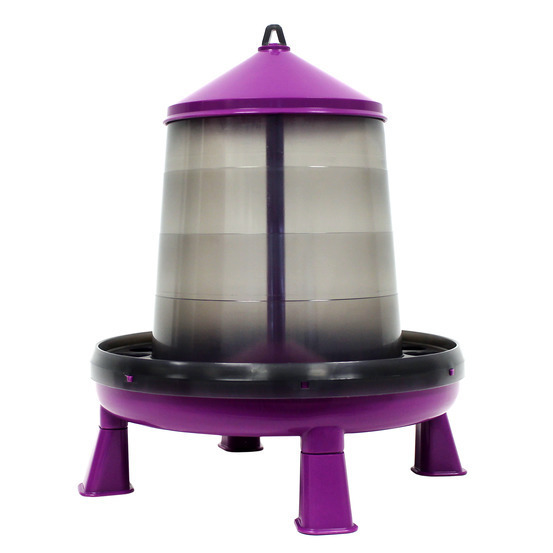 Nourrisseur pour volailles avec pied 8 kg violet et gris