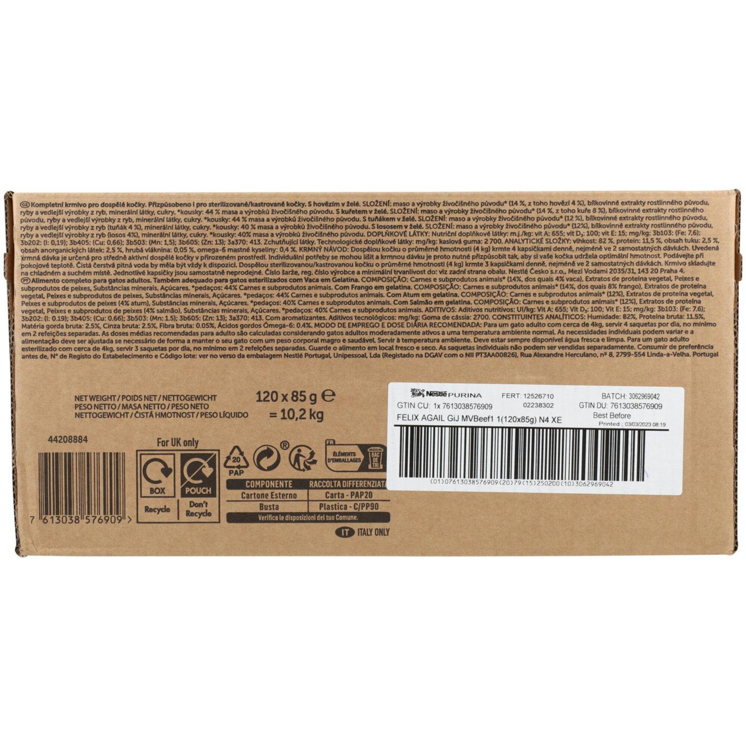 Felix Katzenfutter in Gelee assortiert 120x85g