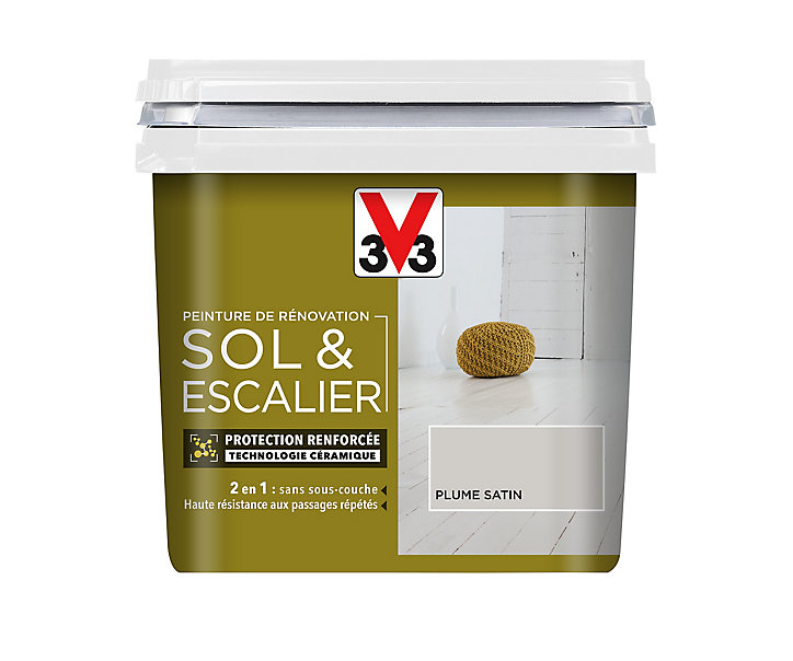 Peinture de rénovation sol et escalier V33 plume satin 0,75L