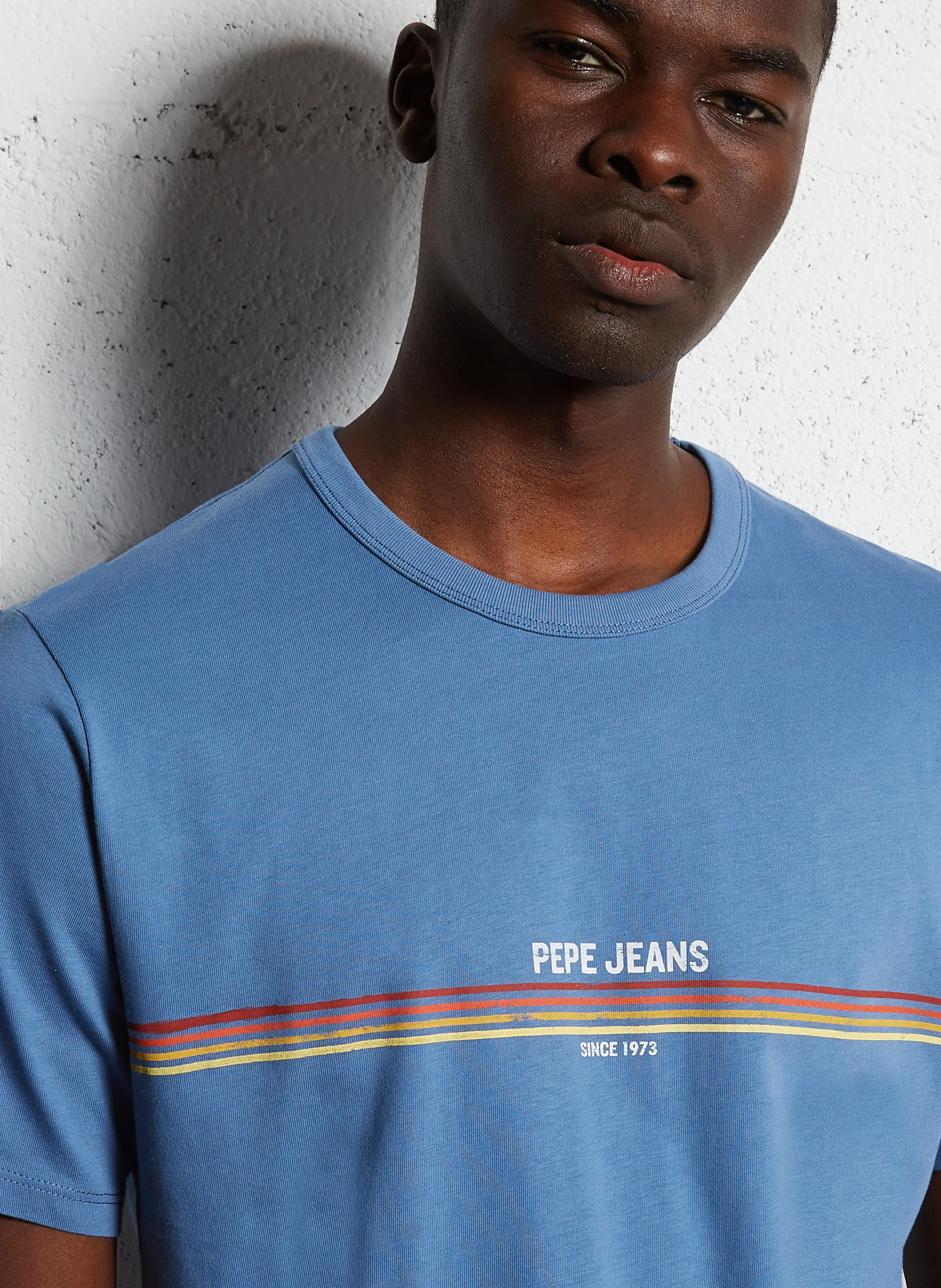 ADUR - Tee-shirt col rond en coton | Bleu