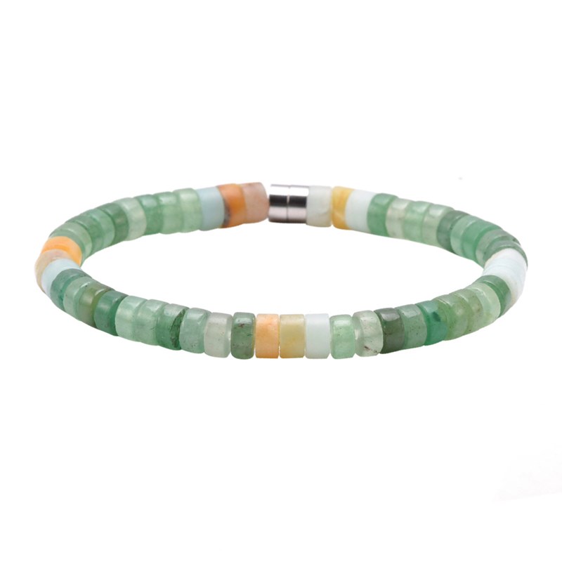 Bracelet Perles Heishi Aventurine Verte-Large-20cm