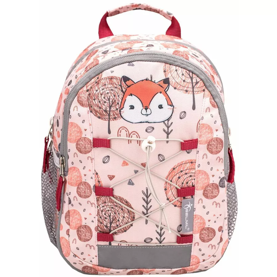 Belmil Kindergartenrucksack Mini Kiddy Kindergartenrucksack für 1-3 Jährige Kinder mit Brustgurt Woodland Foxy