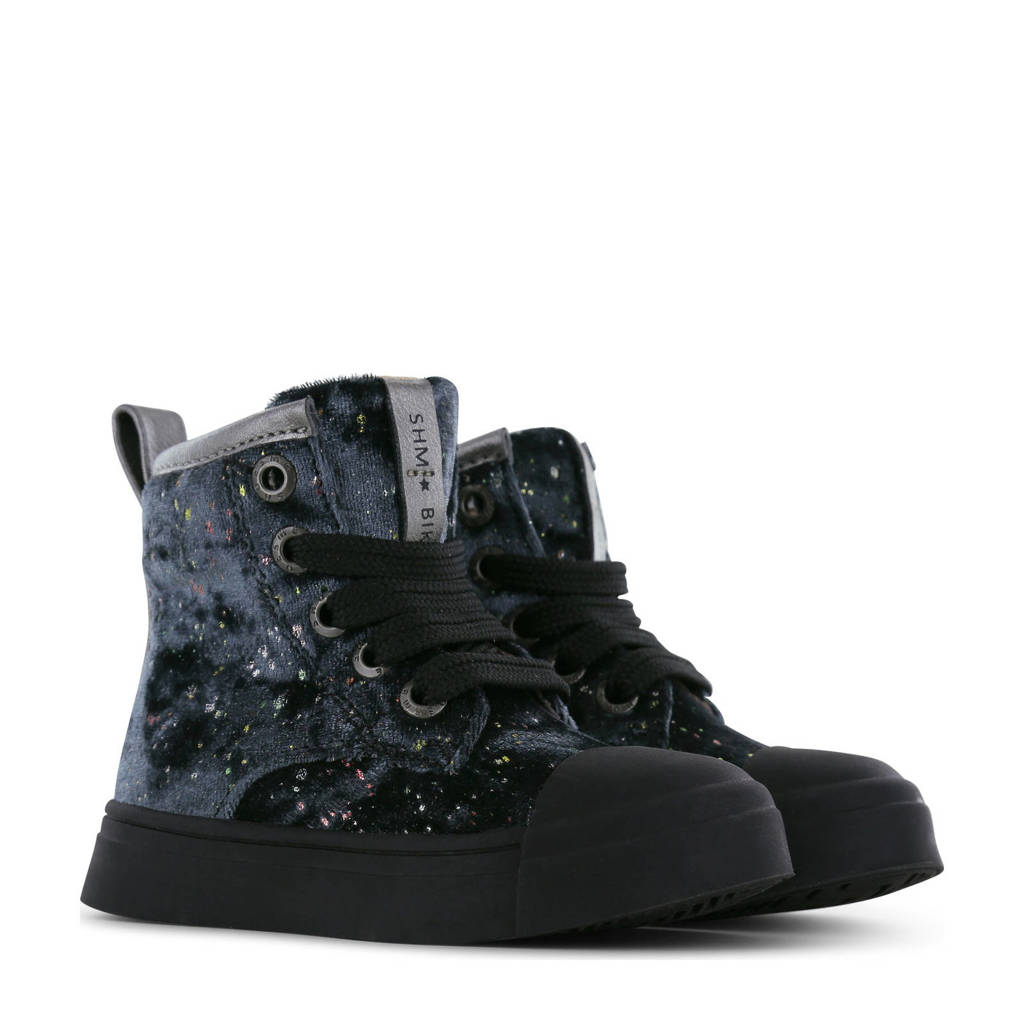 Shoesme fluwelen sneakers blauw