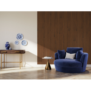 Lattenwand Decowall Acoustic Ellips ton sur ton walnoot 260x30cm, 2 stuks (1.56m²)