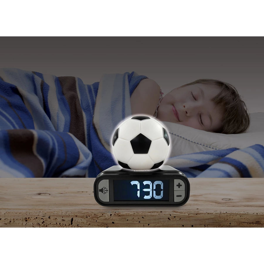 LEXIBOOK Fussball Wecker mit 3D Nachtlicht-Figur