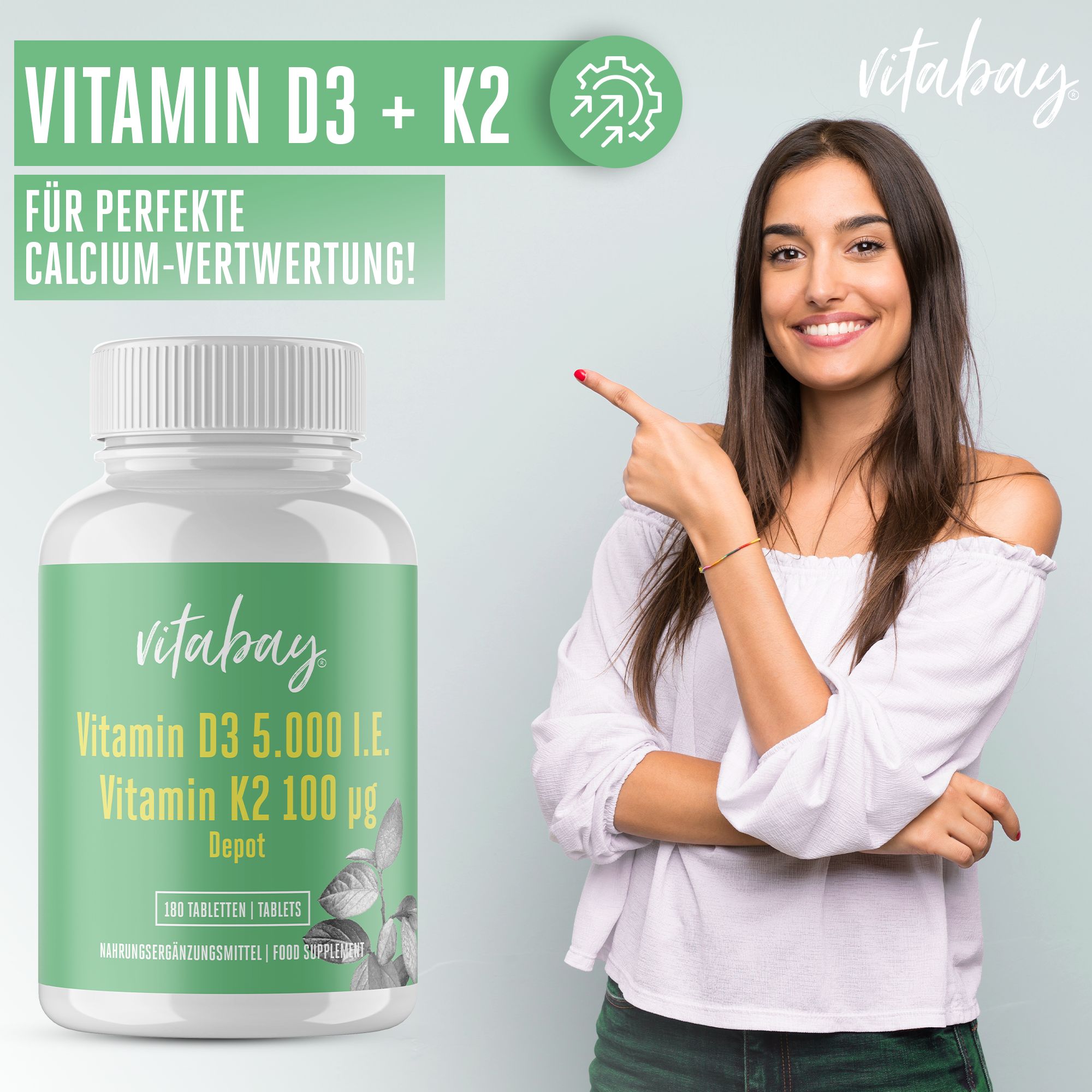 Vitabay Vitamin D3 K2 5000 IE