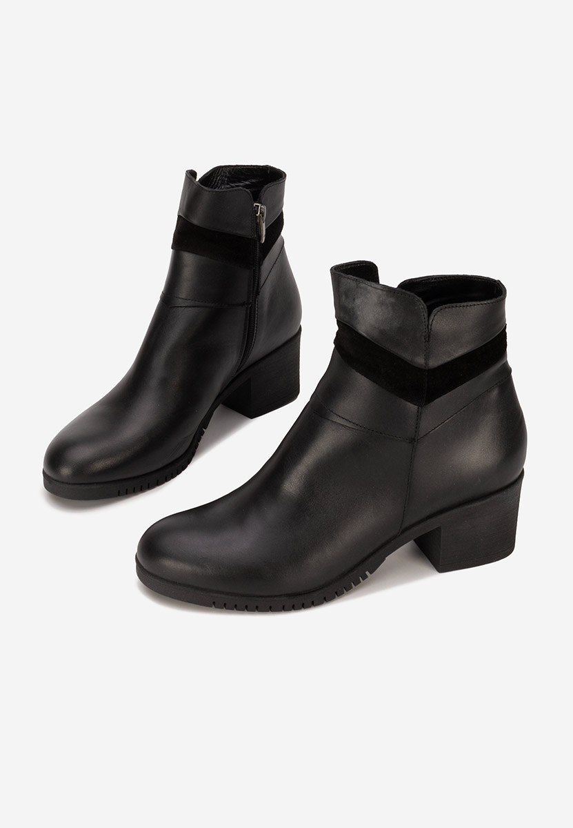 Bottines à gros talon noires Marlana